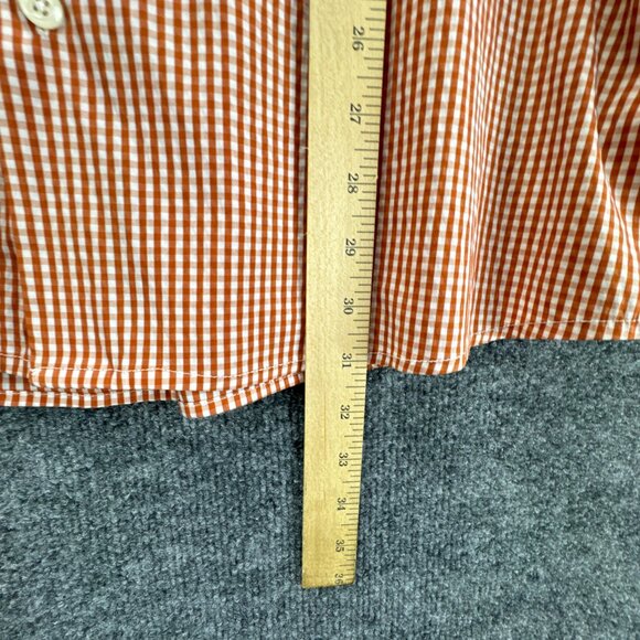 **SOLD**Johnnie O Shirt Mens Large Orange White Button Down Gingham - Picture 9 of 16